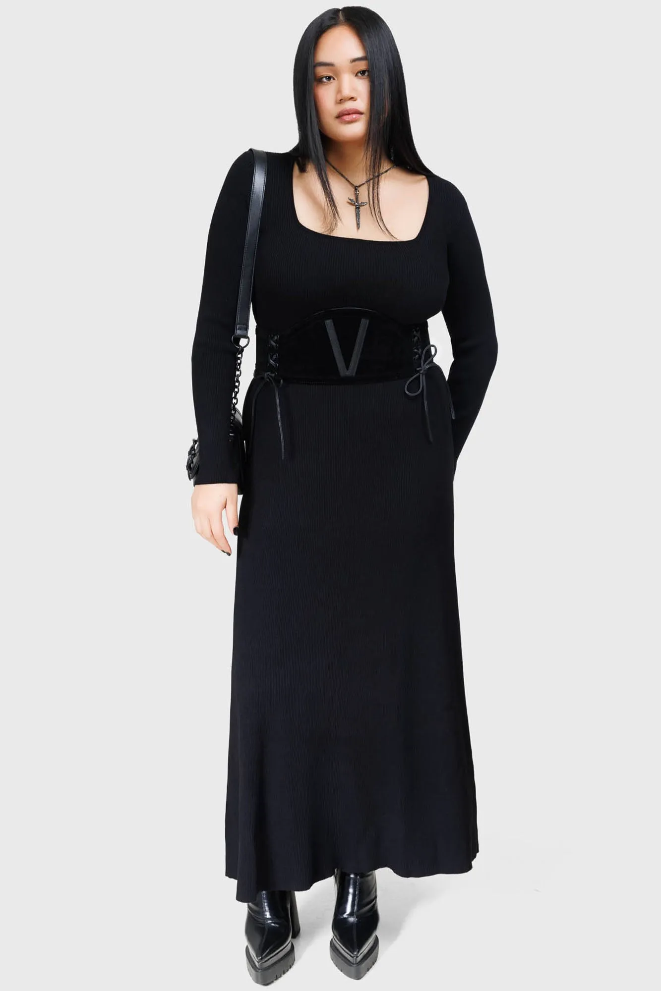 Dark Glyph Dress Color Soft Linen Chic