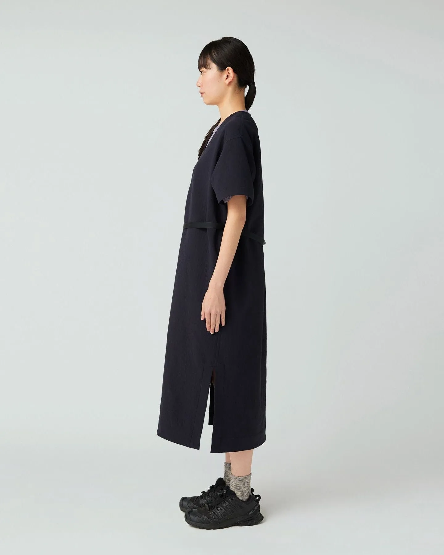 SNOW PEAK EASY CLOTH DRESS - DARK NAVY Silky Shape