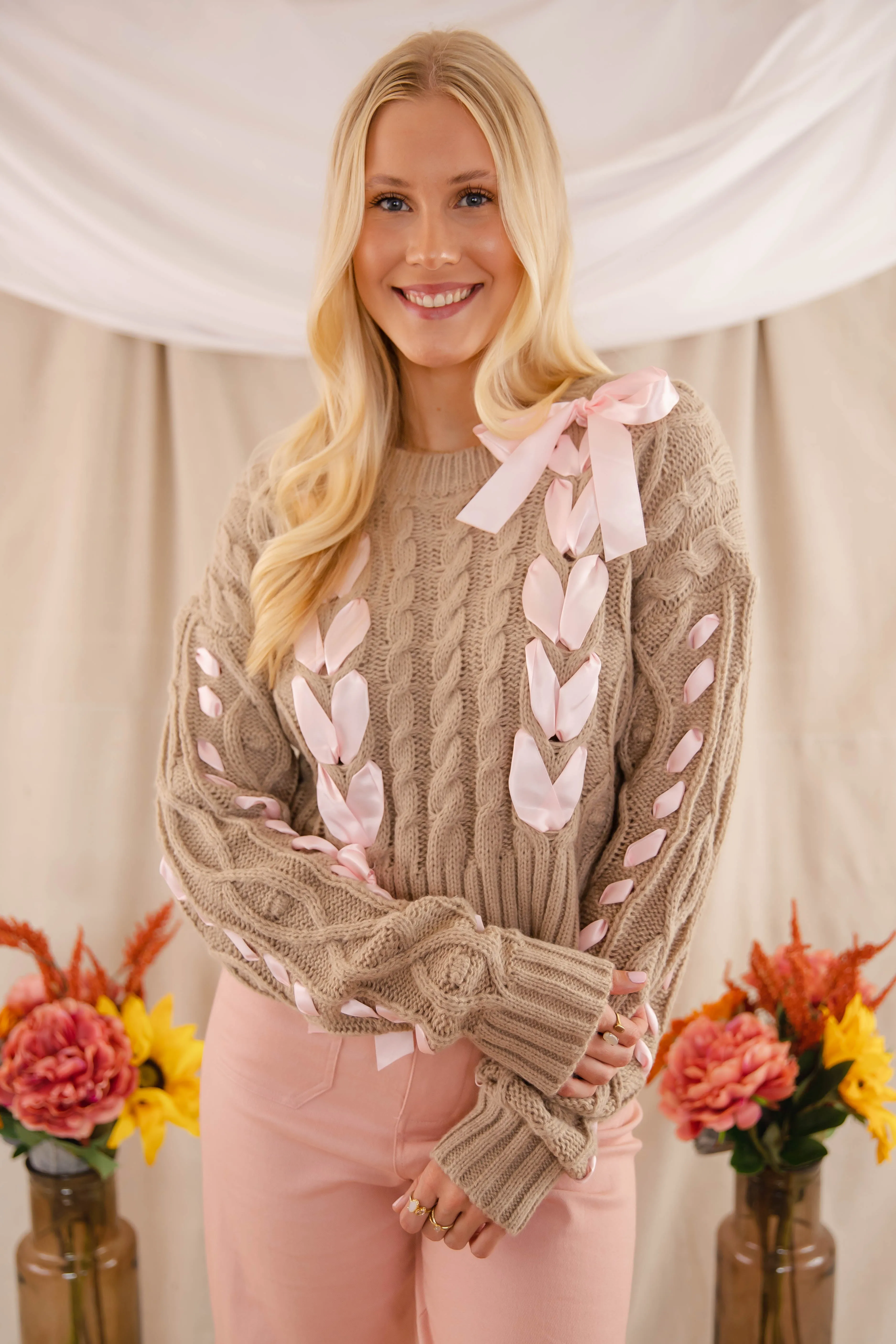 Notice The Little Things Ribbon Sweater Sleek Performance Elastic waist