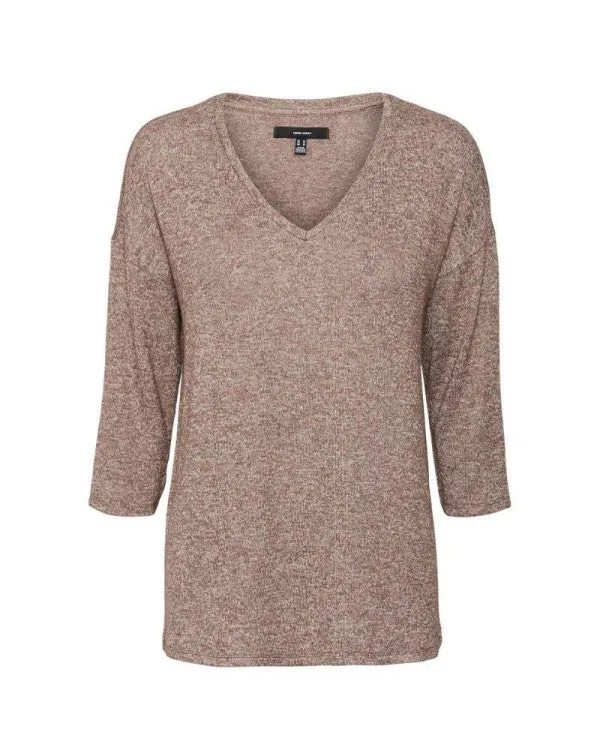 Brianna V-Neck Pullover Light Stretch Drop Shoulder