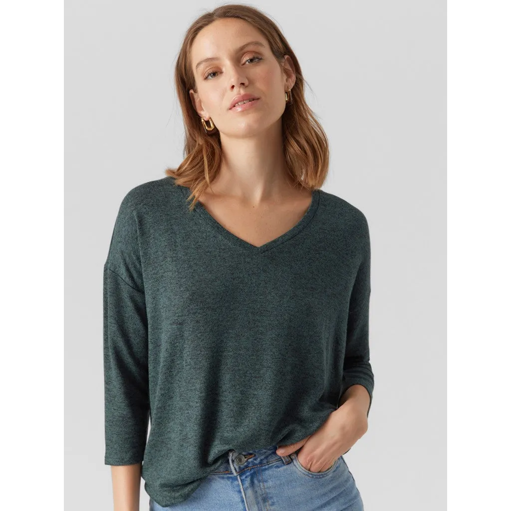Brianna V-Neck Pullover Stretch Knit Technology Layering Piece