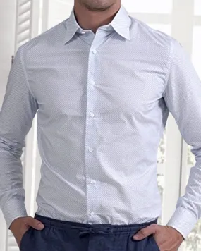 Bold Hue Classic Blue Bloom Print on White