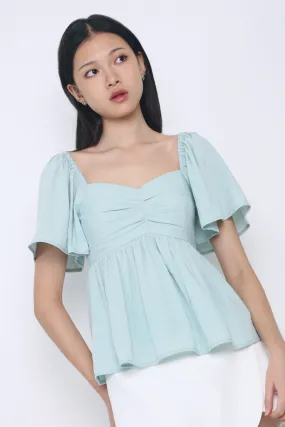 Odor Resistant QuickRelease Fastener Ceci Sweetheart Babydoll Top Ice Blue