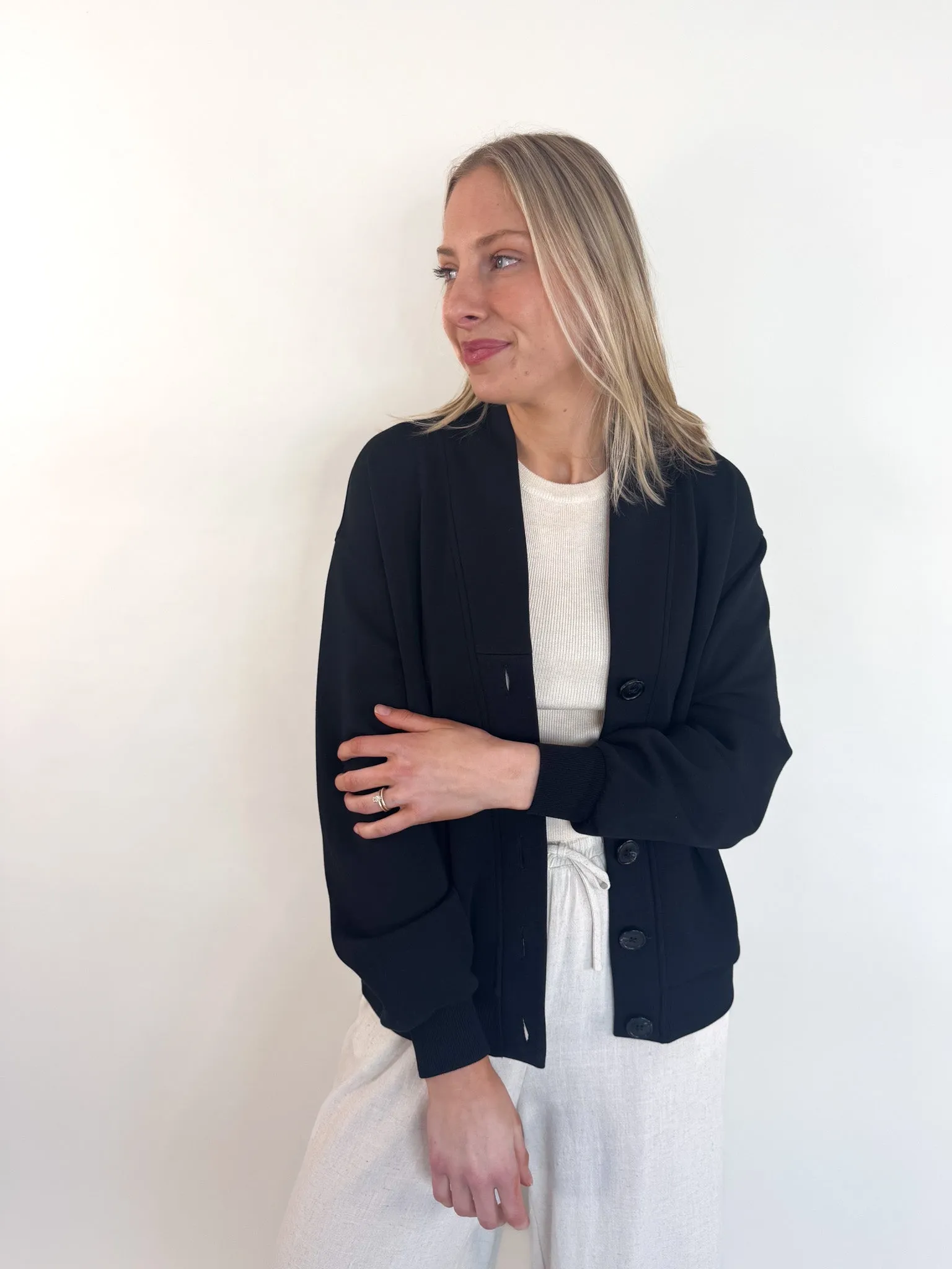 Celeste Button Through Cardigan Soft Lining Chill Wear