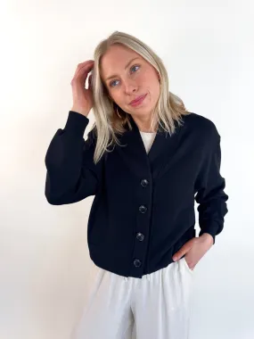 Celeste Button Through Cardigan elastic waistband Knitted Layer