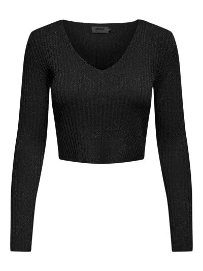 Charlotte Crop Glitter Top SubtleTexture FlexibleCollarStructure