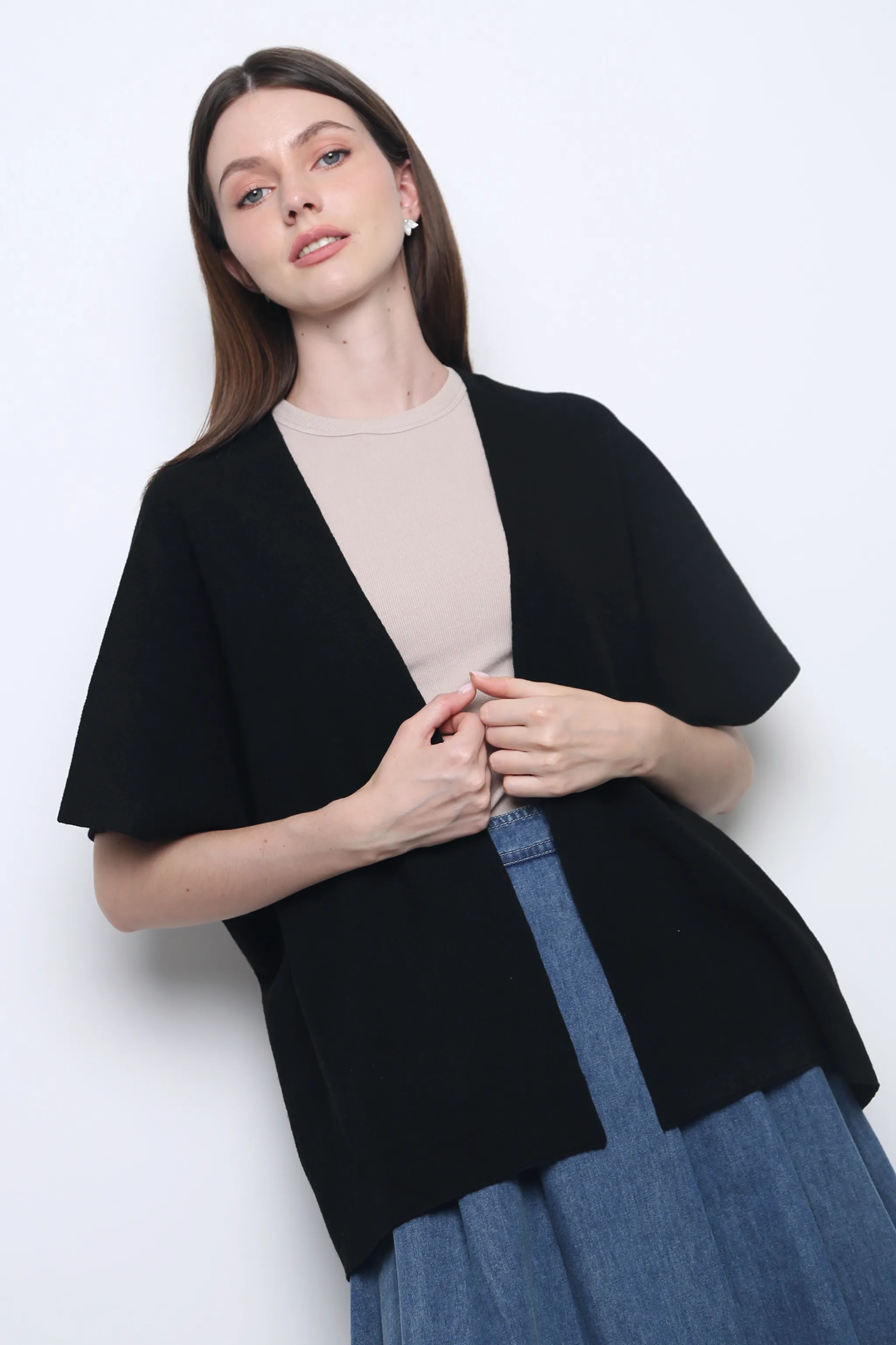 Chate Drape Cardigan Black (Restock) Anti Odor Treatment FlatlockSeamTechnique