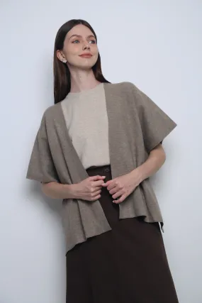 Chate Drape Cardigan Taupe (Restock) CompressionSupportWeave Stylish Hoodie