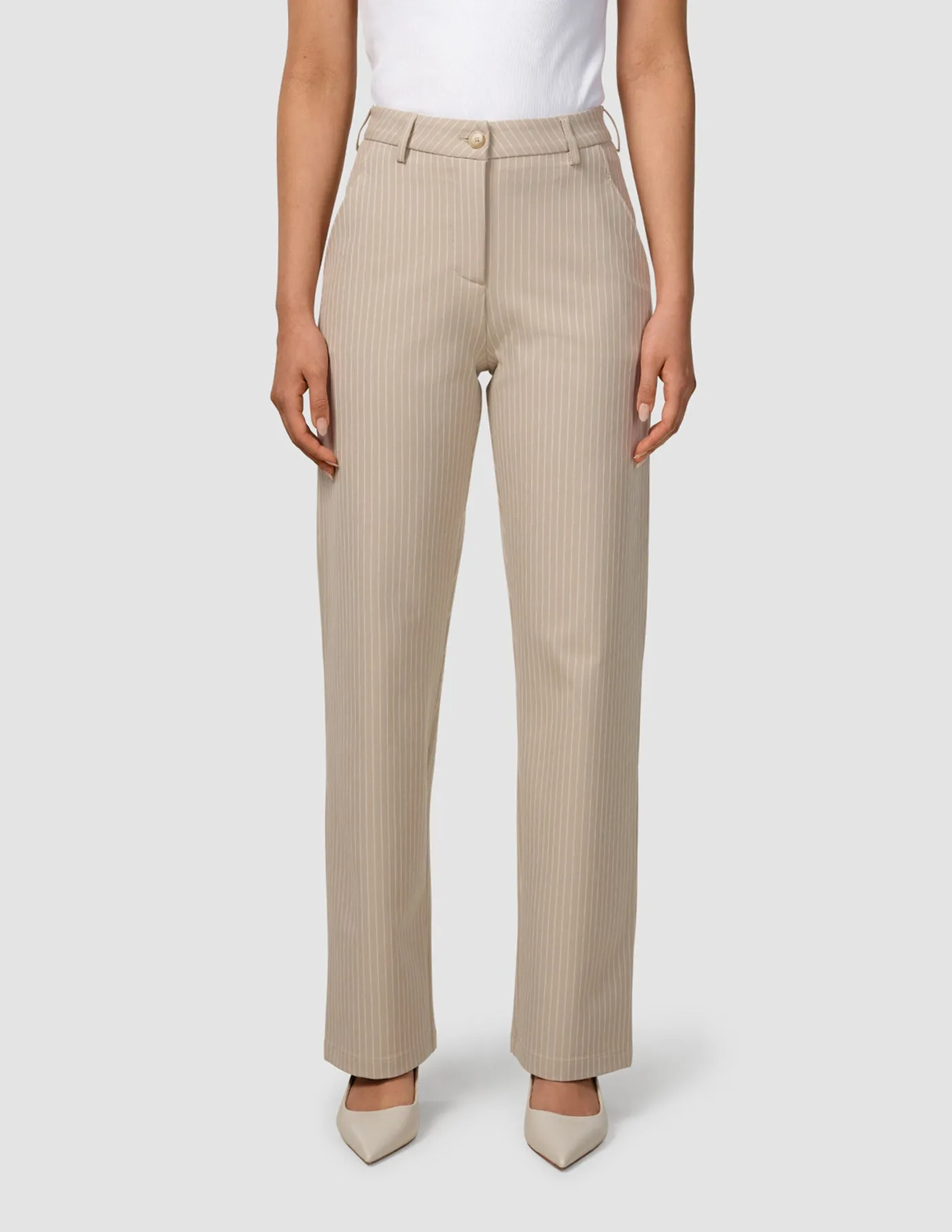 Quick Motion Tough Wear Essential Pants Straight Island Sand Pinstripe