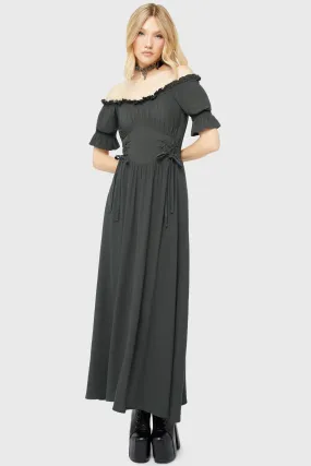 Jocasta Maxi Dress Short Sleeve [GREEN] Office Cool Hidden Pocket