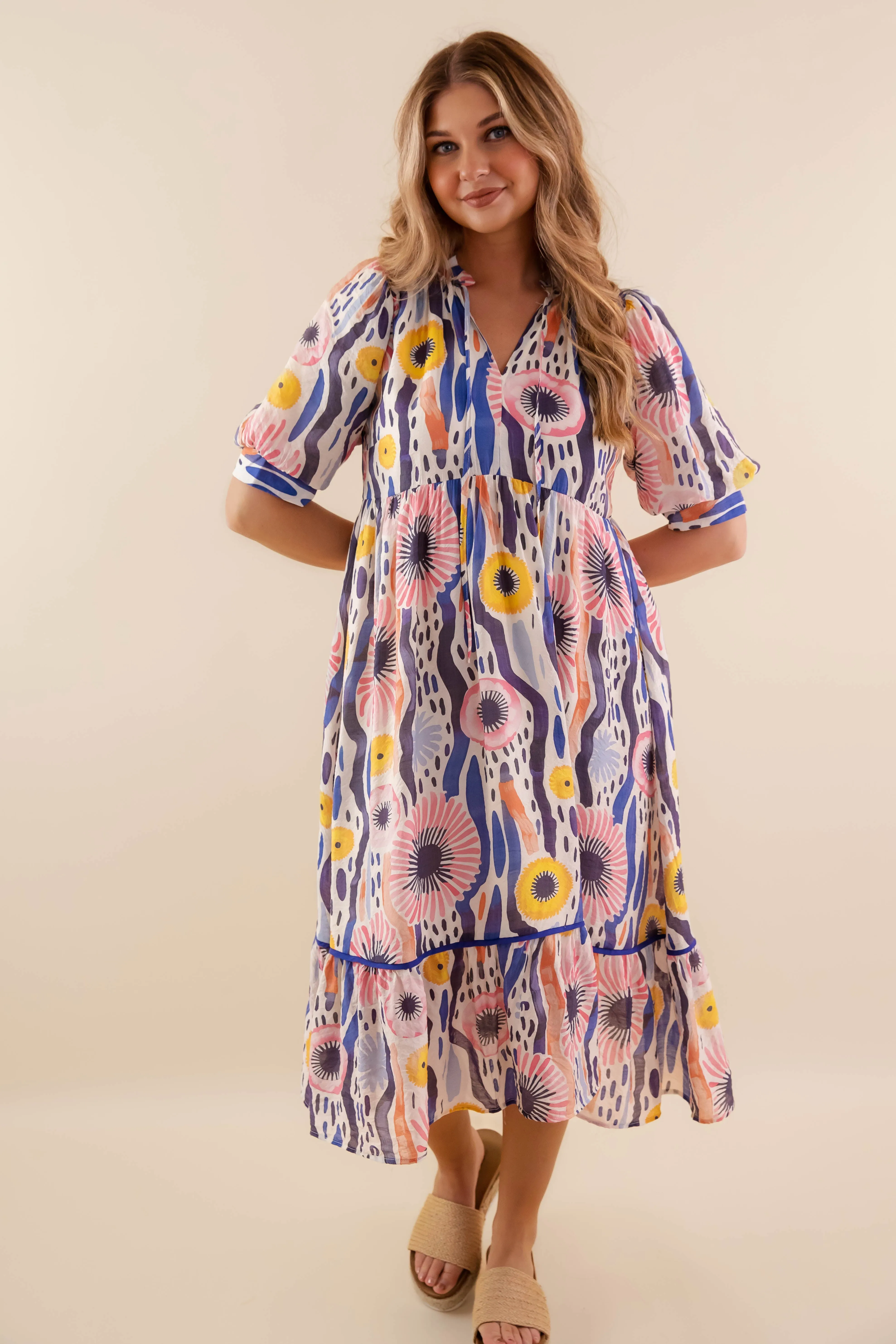 RESTOCK: Sips and Sunshine Midi Dress Bohemian-Style