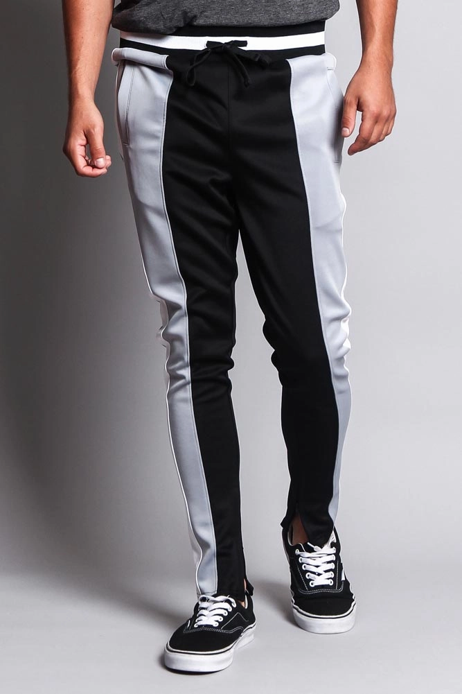 Slim Fit Contrasting Track Pants Modular Attachment elastic waistband