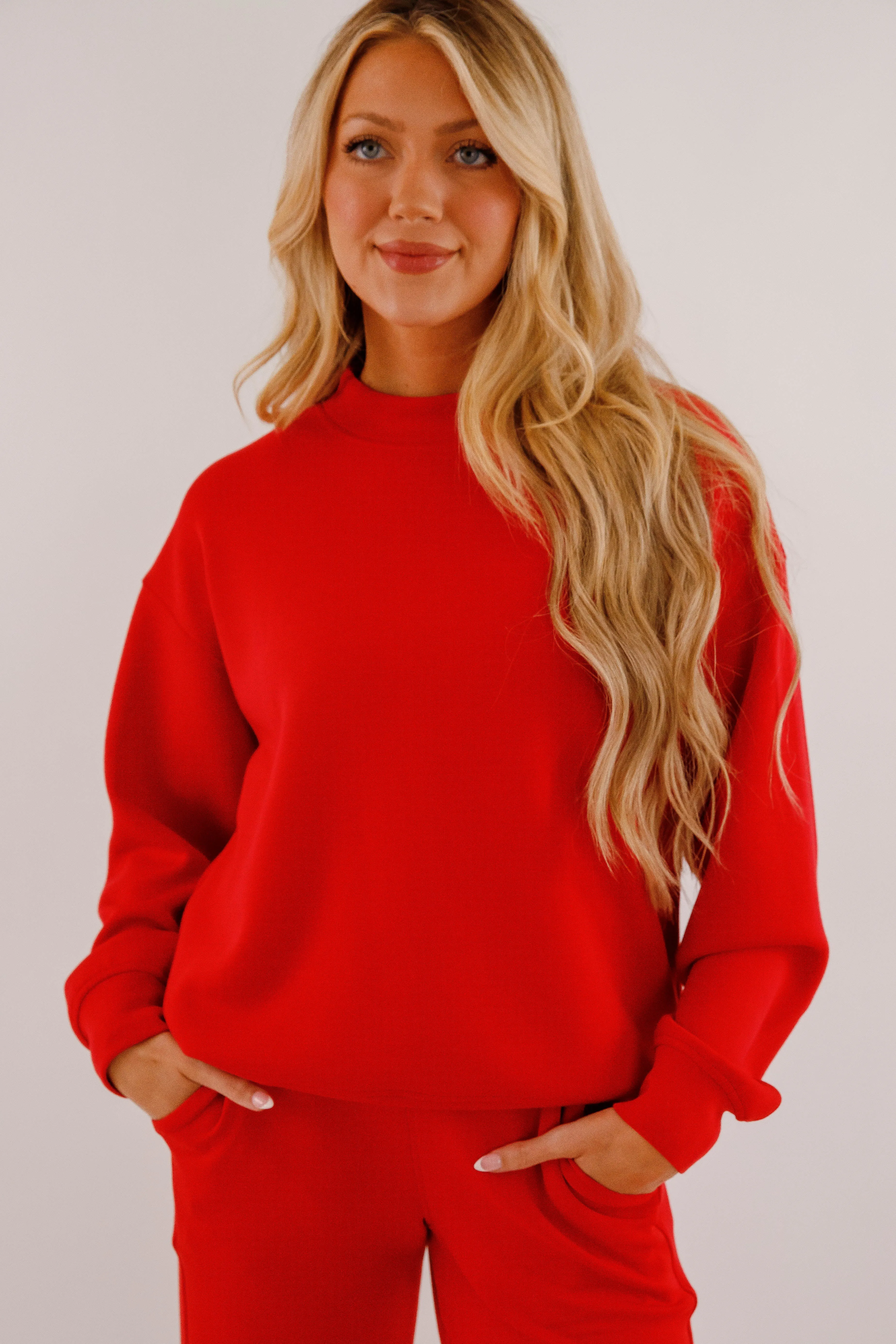 Gathering Miles Pullover-Red Breathable Flex Warm Fit