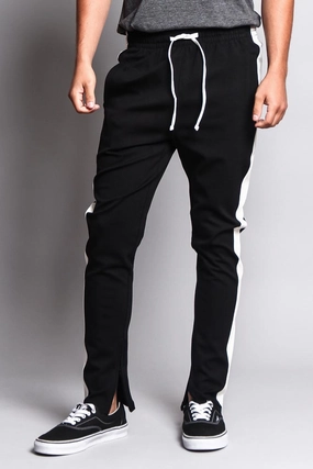 FlexibleKneePanels Premium Stretch Slim Fit Striped Track Pants