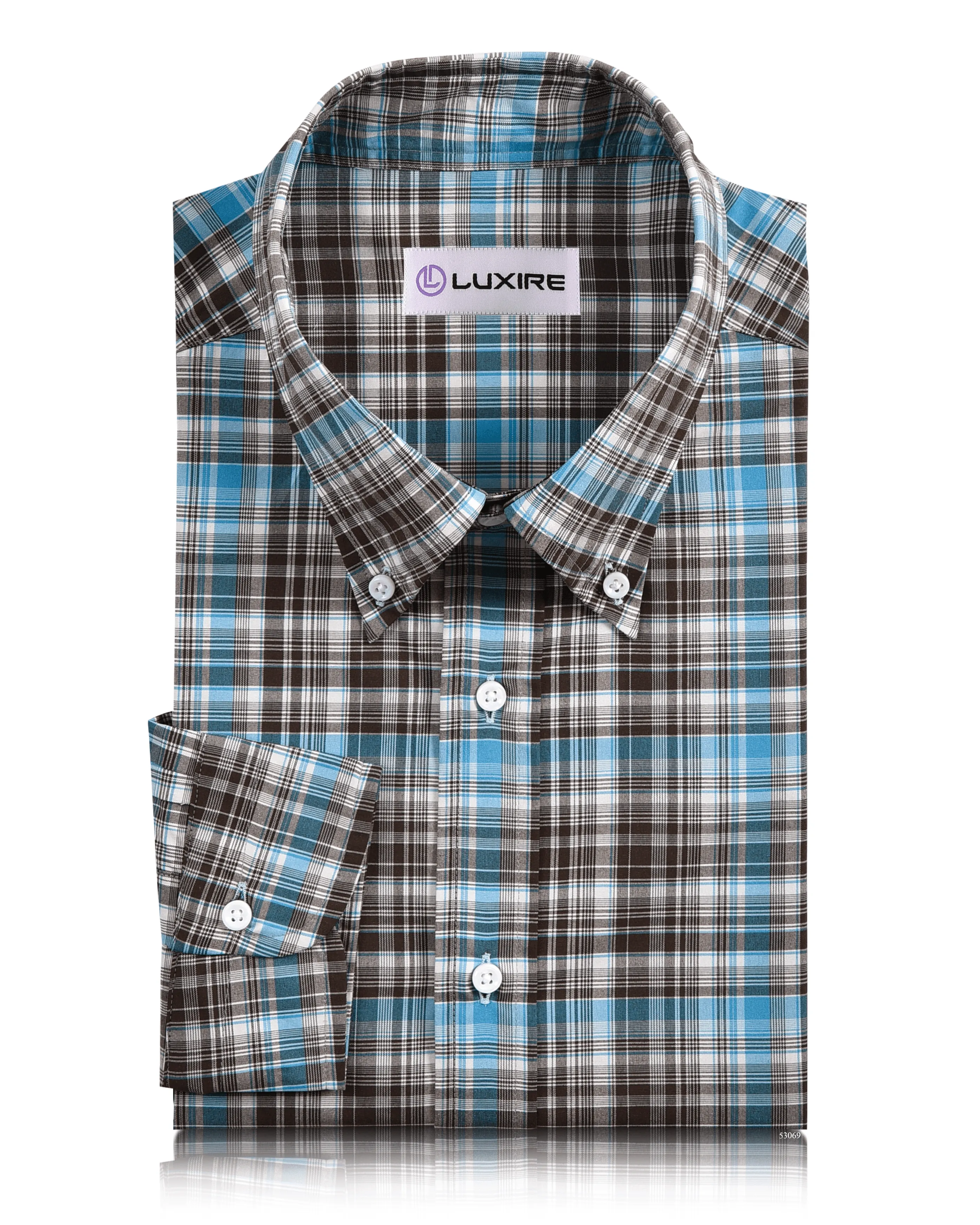 Breathable Comfort Low Maintenance Choco Brown Aqua Checks Shirt