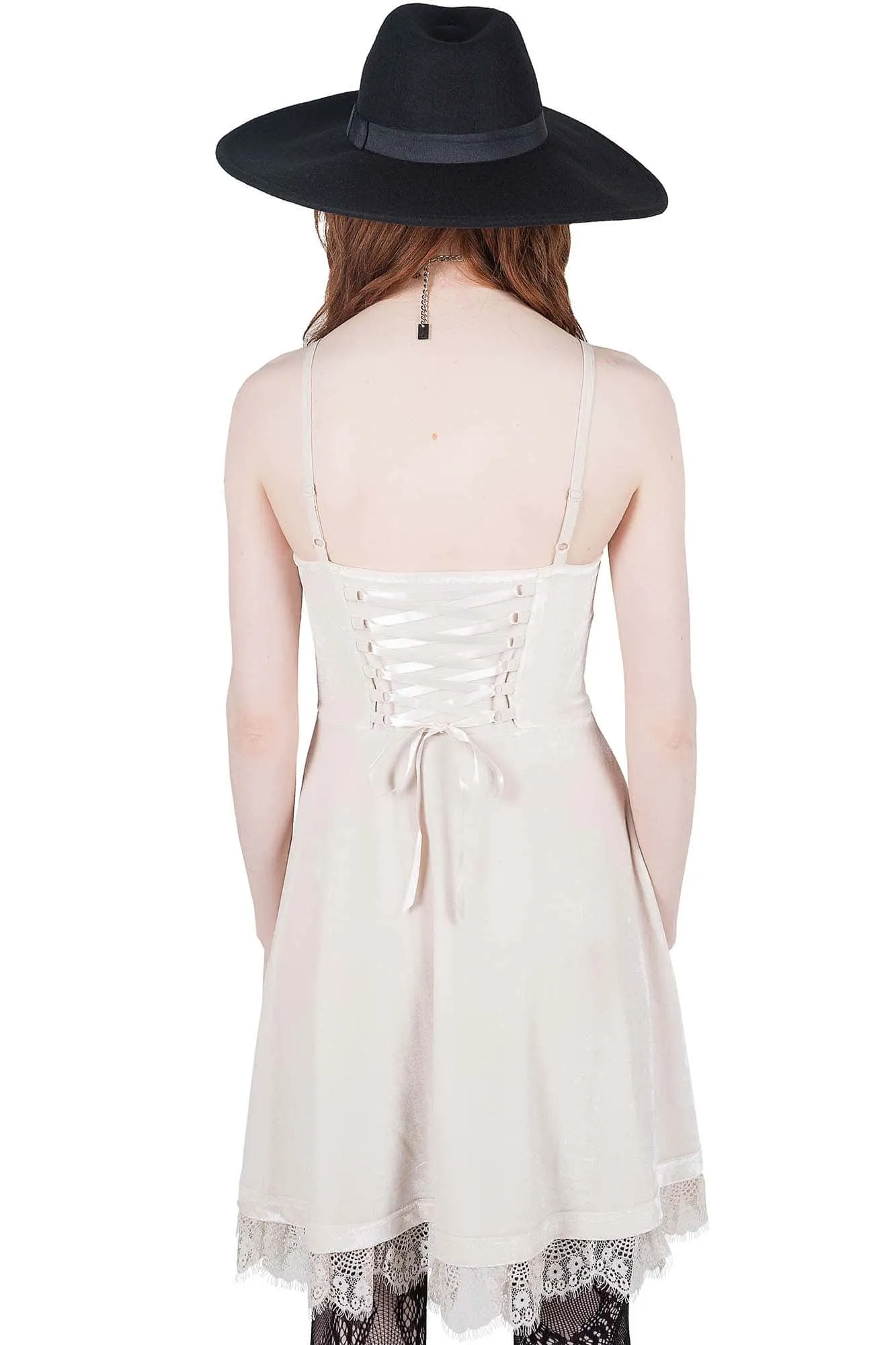 Moonstruck Velvet Skater Dress [Ivory] Relax Motion Polished Motion