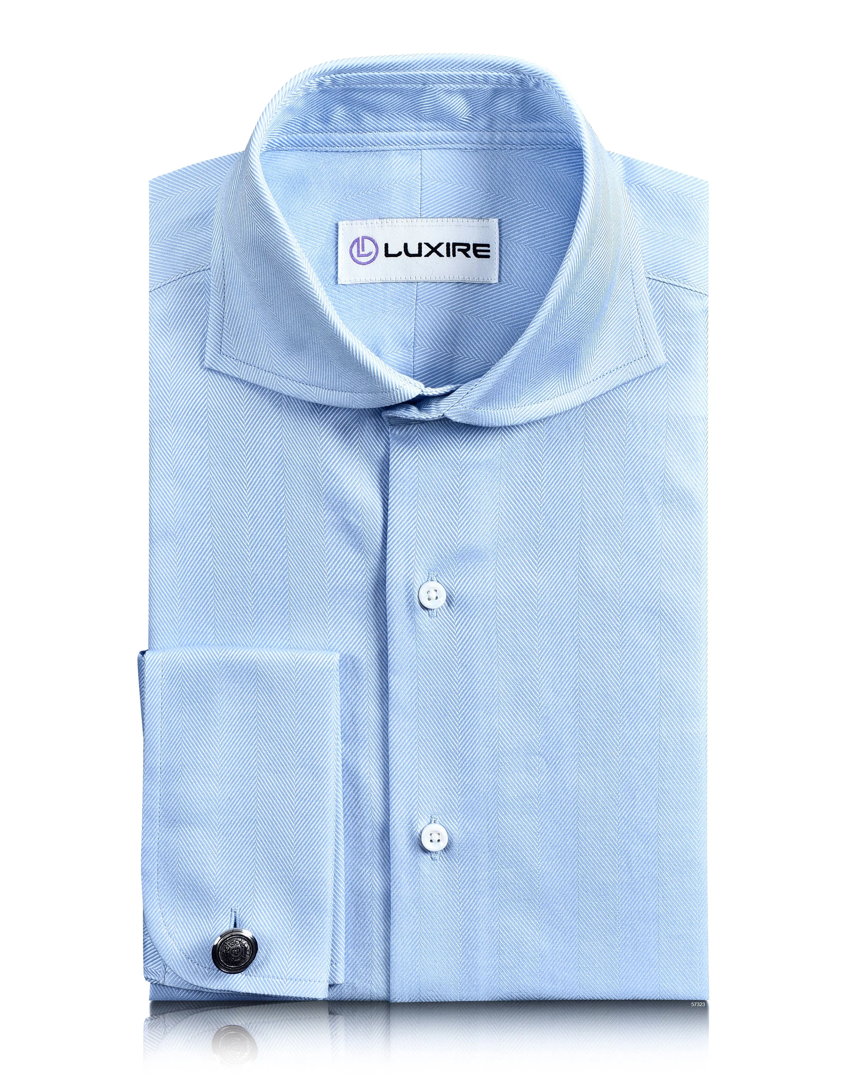 Zegna Pale Blue Dress Herringbone Odor Resistant Camouflage Print