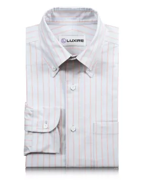 Classic Oxford Red Dress-Stripes on Blue Shirt Comfortable Wear hypoallergenic material