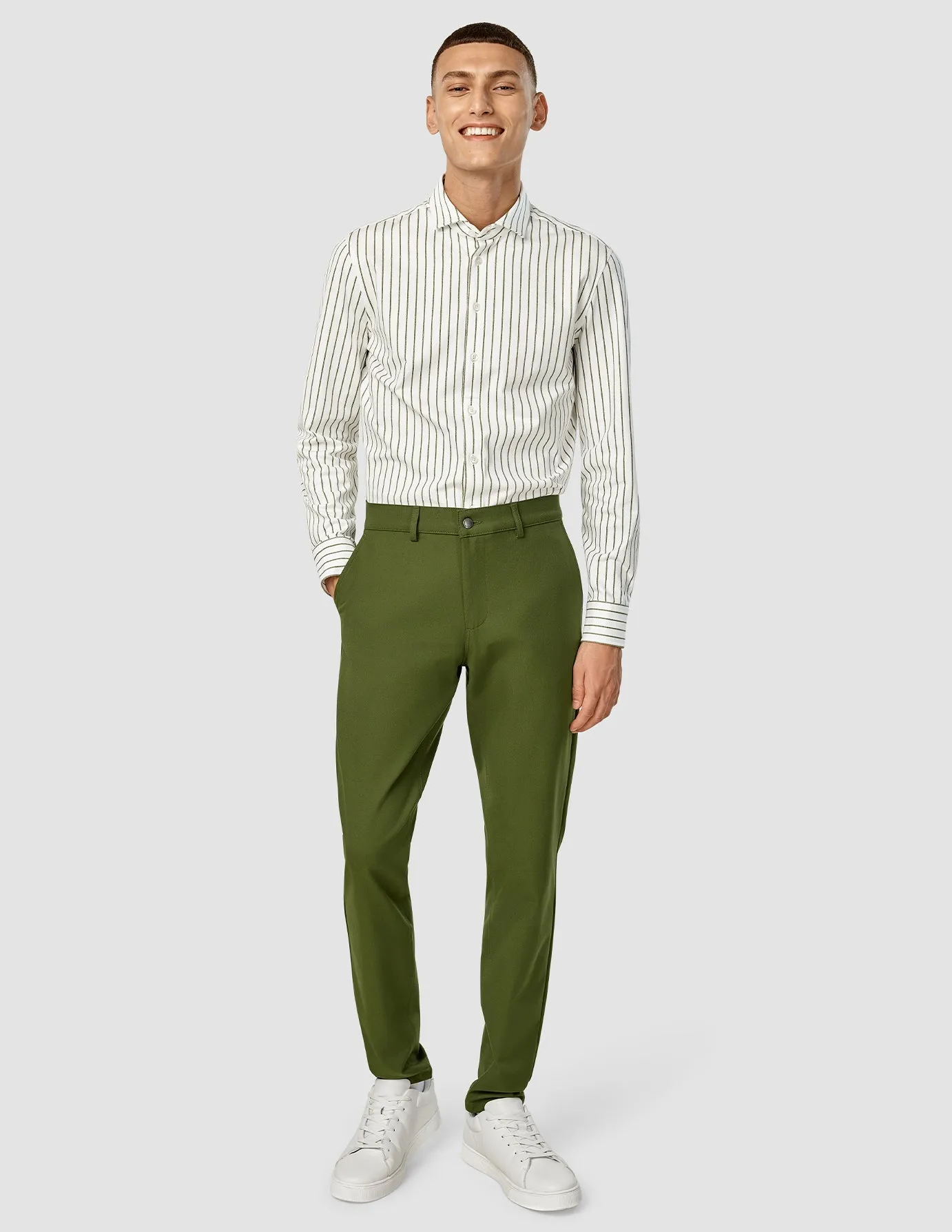 Retro Vibe Hooded Option Classic Shirt Regular Rainforest Stripes