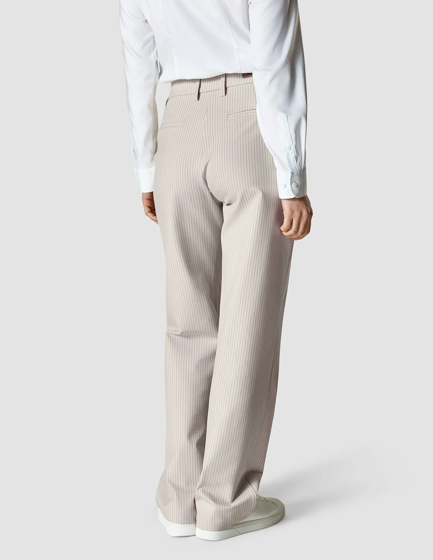 Essential Pants Straight Cream Latte Breathable Lining