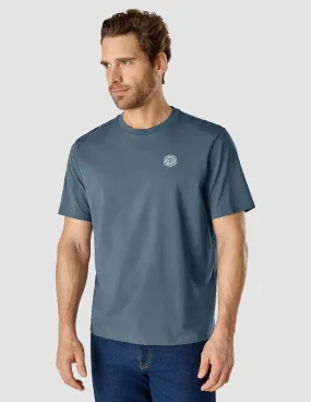 Non Restrictive Cut Fashion Top Supima T-shirt Box Fit Globe Blue Mirage