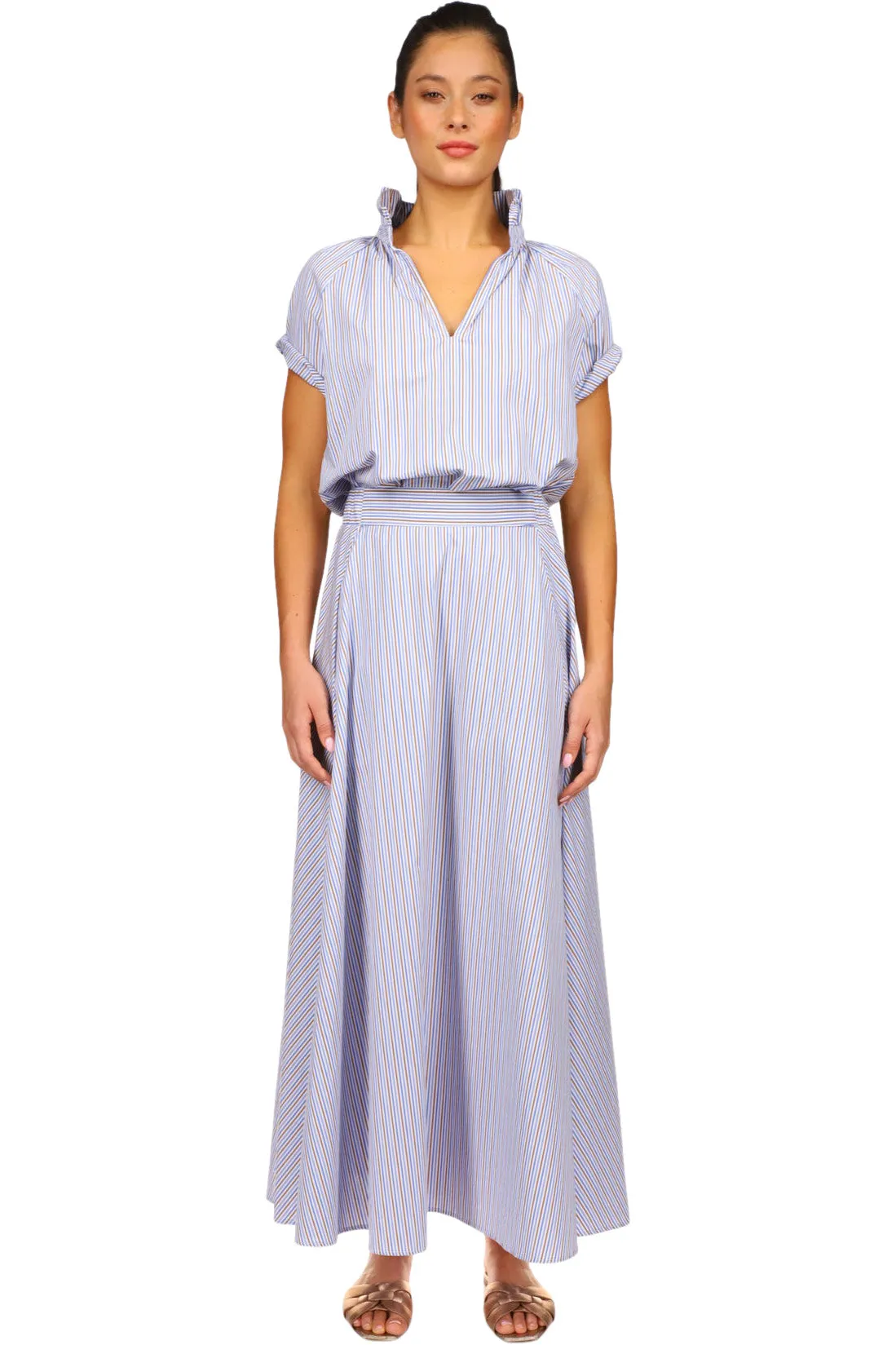 A Shirt Thing Lola Stripe Skirt in Stripe 02 smooth zipper