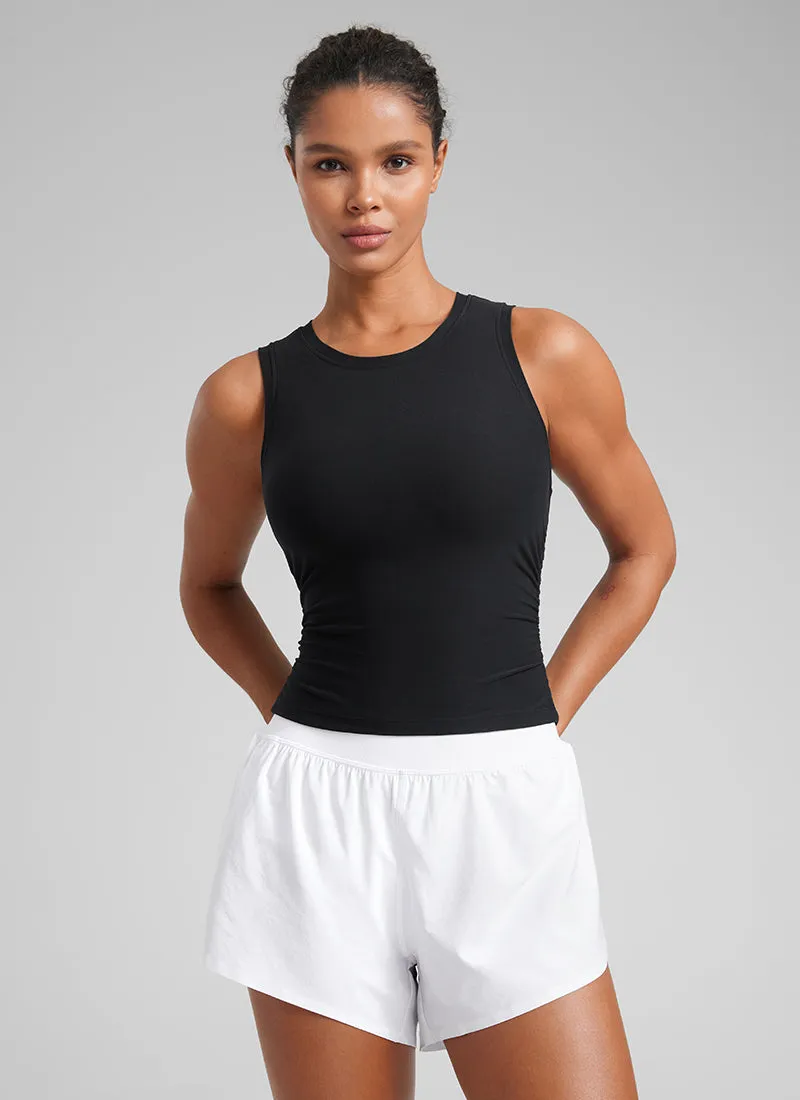 Functional Cloudweight High Neck Ruched Tank