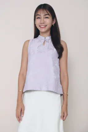 Wear Resistant Fabric CNY Evie Oriental Sleeveless Blouse Amethyst