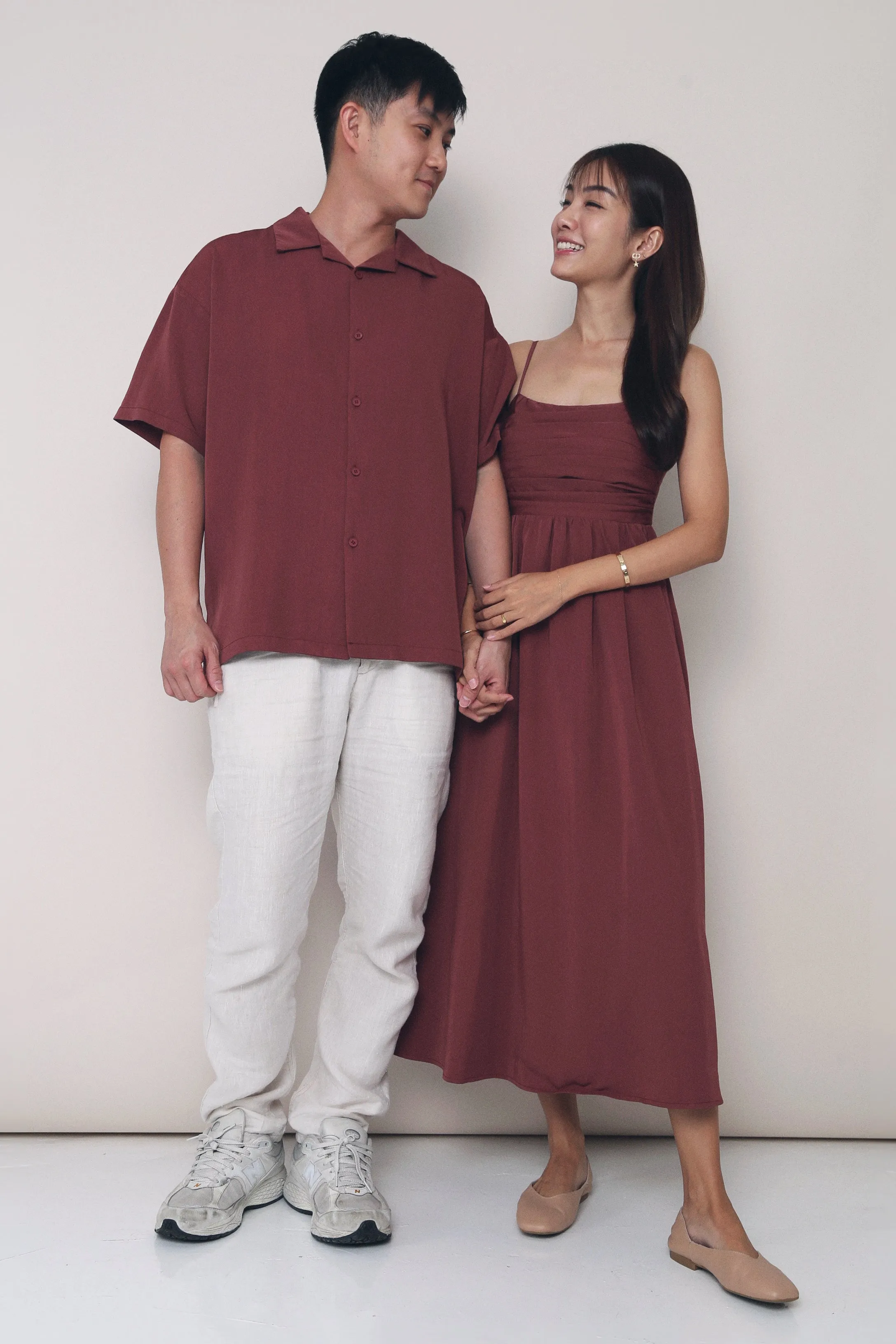 Flatlock Seam Technique CNY Harry Camp Collar Shirt Pomegranate