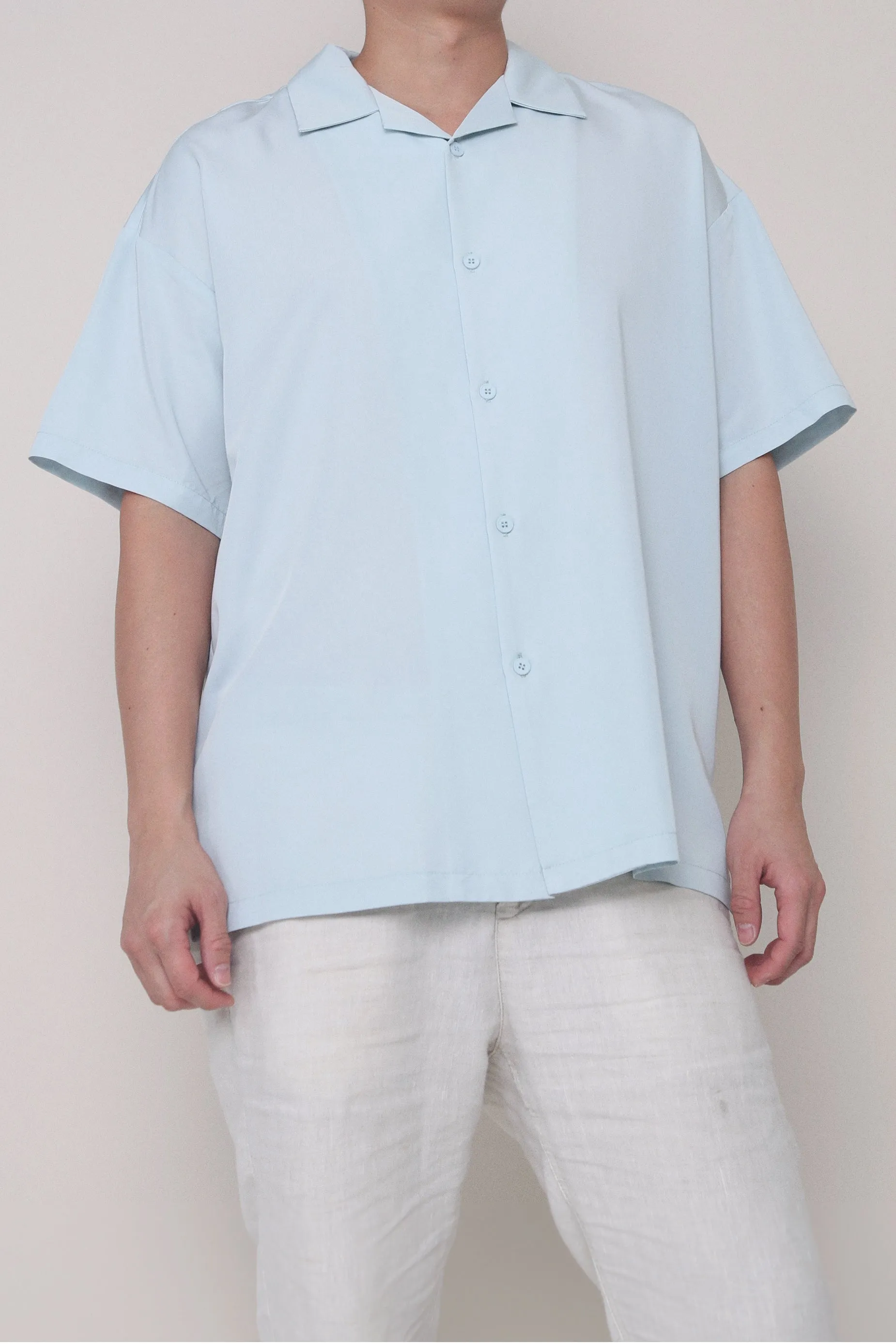 Seamless construction CNY Harry Camp Collar Shirt Powder Blue