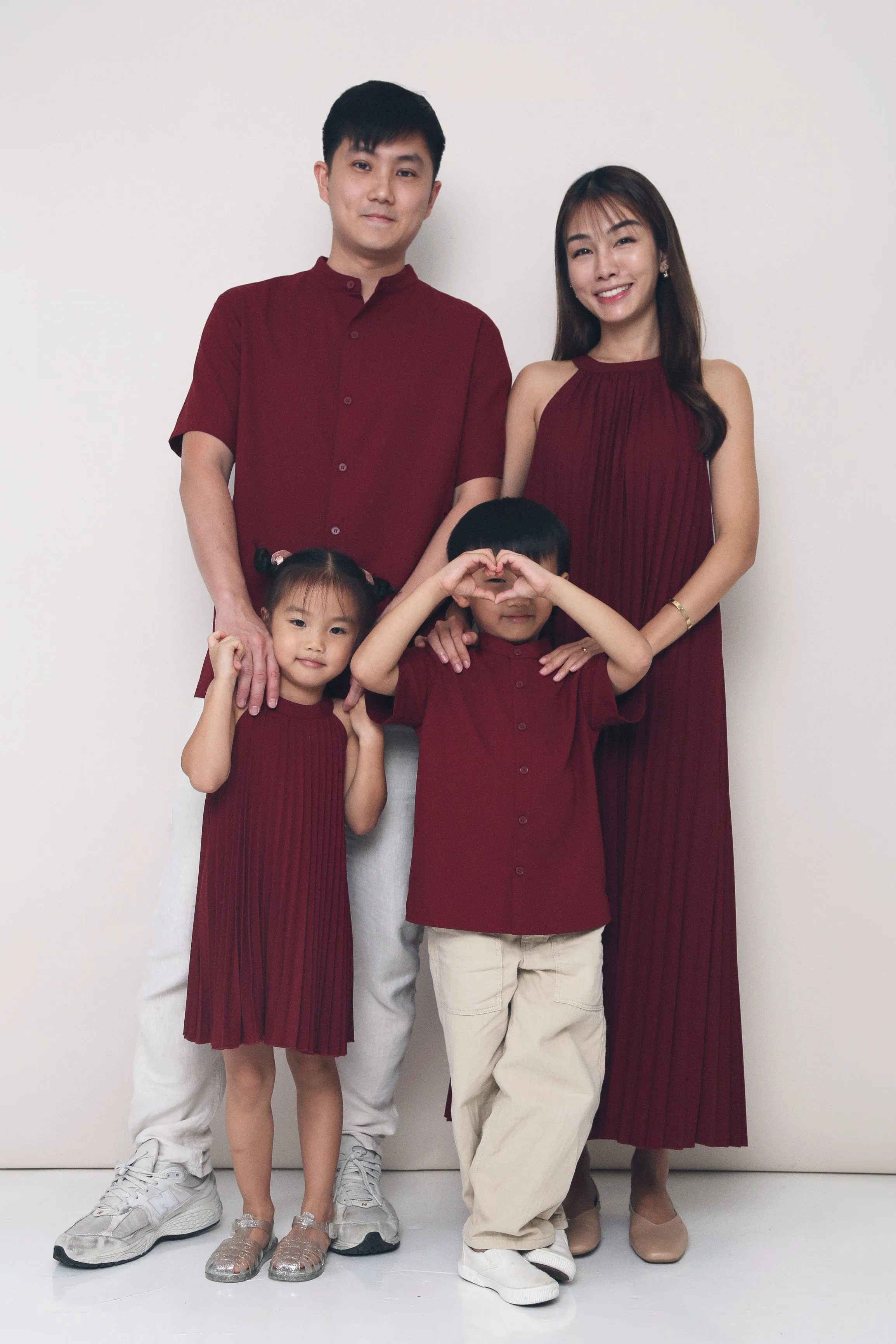 CNY Hope Pressed Pleat Midaxi Dress Burgundy Versatile Wearable