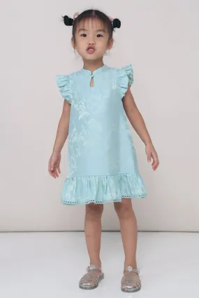 CNY MINI Evie Oriental Sleeveless Dress Sage Daily Form