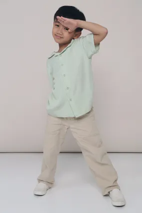UV Protection Enhanced CNY MINI Harry Camp Collar Shirt Apple Mint
