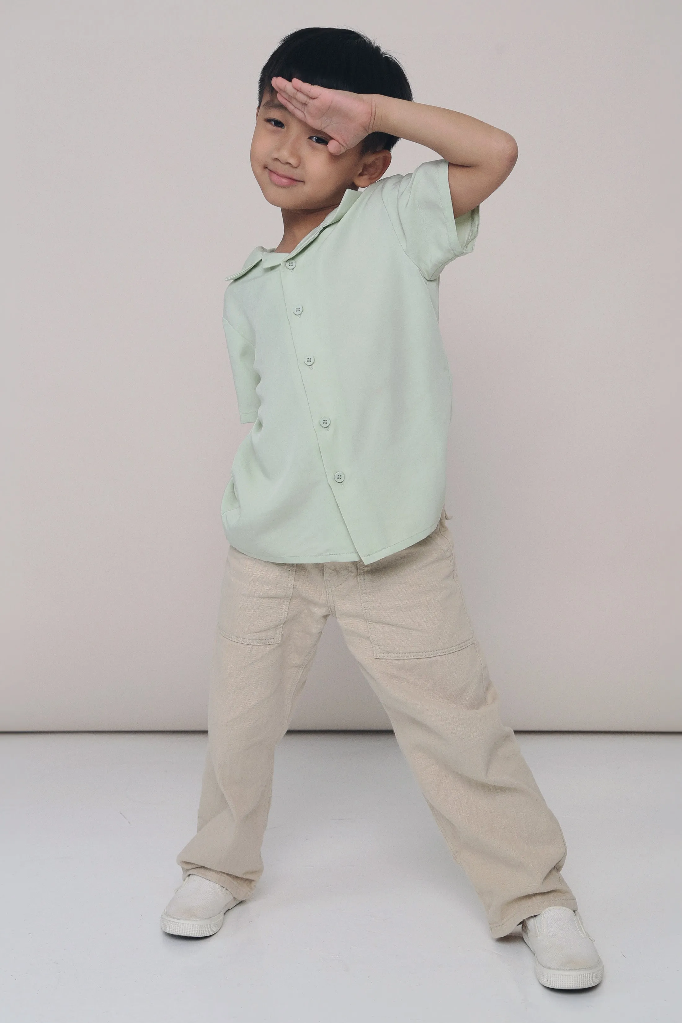 UV Protection Enhanced CNY MINI Harry Camp Collar Shirt Apple Mint