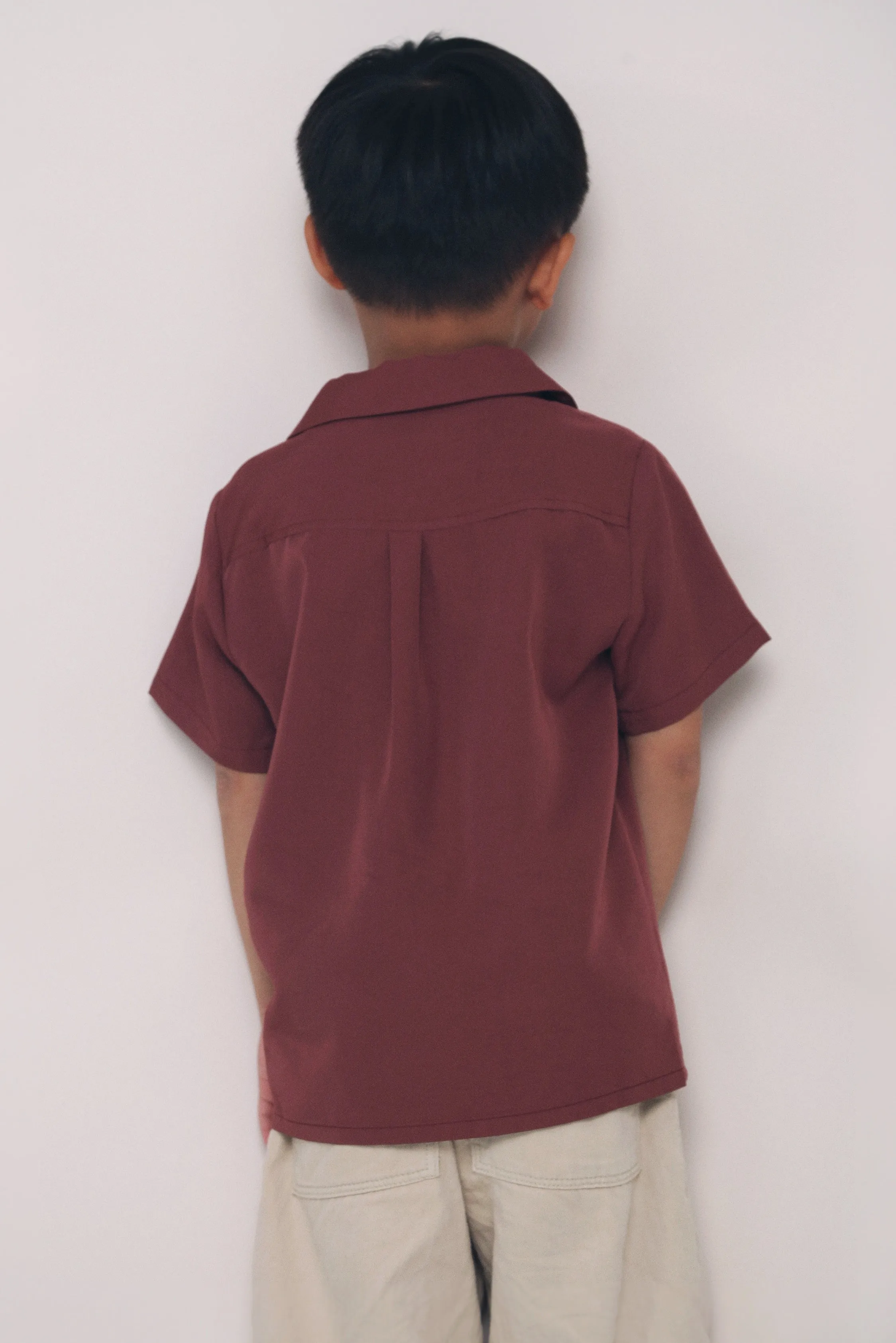 CNY MINI Harry Camp Collar Shirt Pomegranate Reflective Accent Stripes Trendy Cardigan