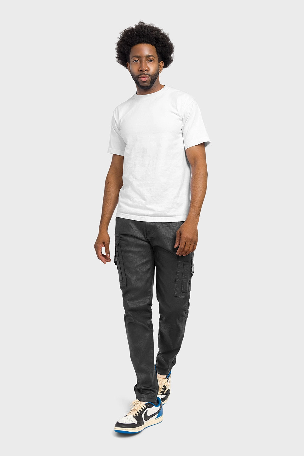 Anti Odor Technology Casual Look Coated Cargo Knit Denim Jeans