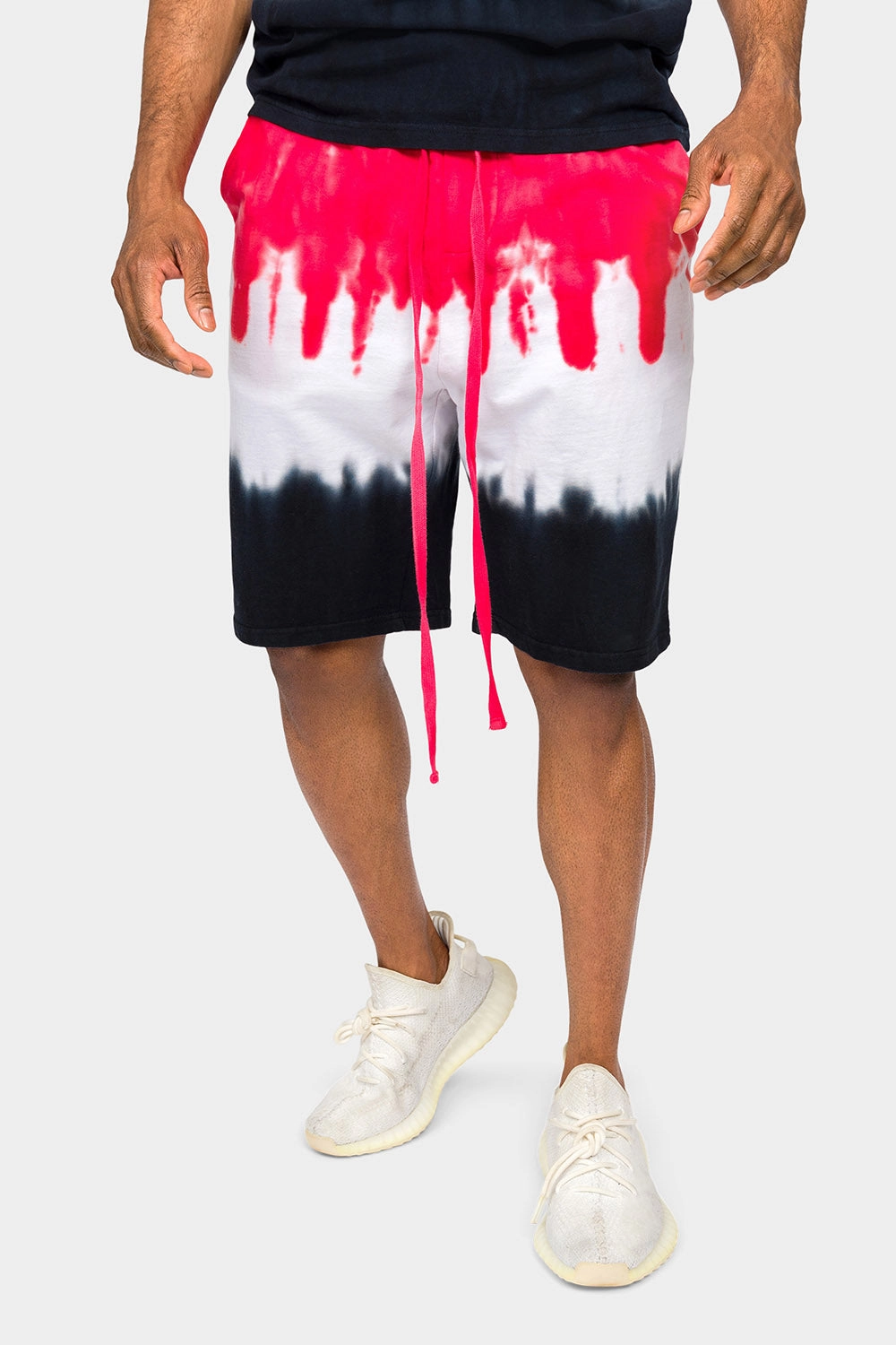 Body Contour Stretch Fit Wear Colorblock Tie Dye Cotton Shorts