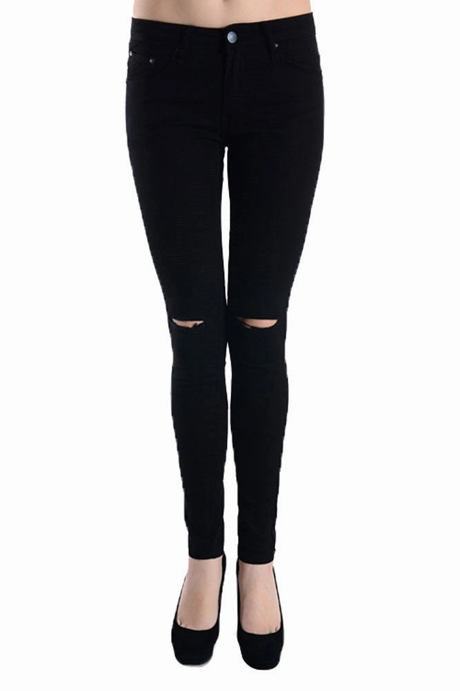 Colored Cut Skinny Fit Jeans ErgonomicStitching Comfy Essentials Wear