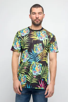 LowMaintenanceMaterial Colorful Floral Tiger T-Shirt