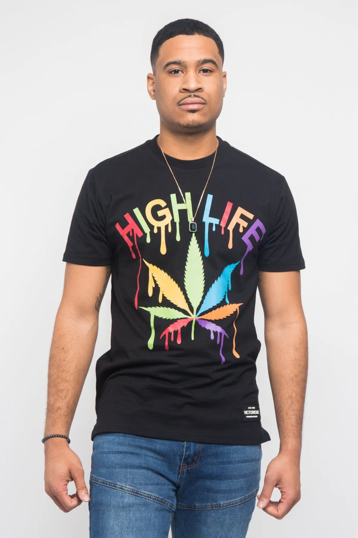 NonChafe Tag Placement Colorful High Life T- Shirt