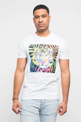 Sporty Top ZipClosure Colorful Tiger Savage T- Shirt
