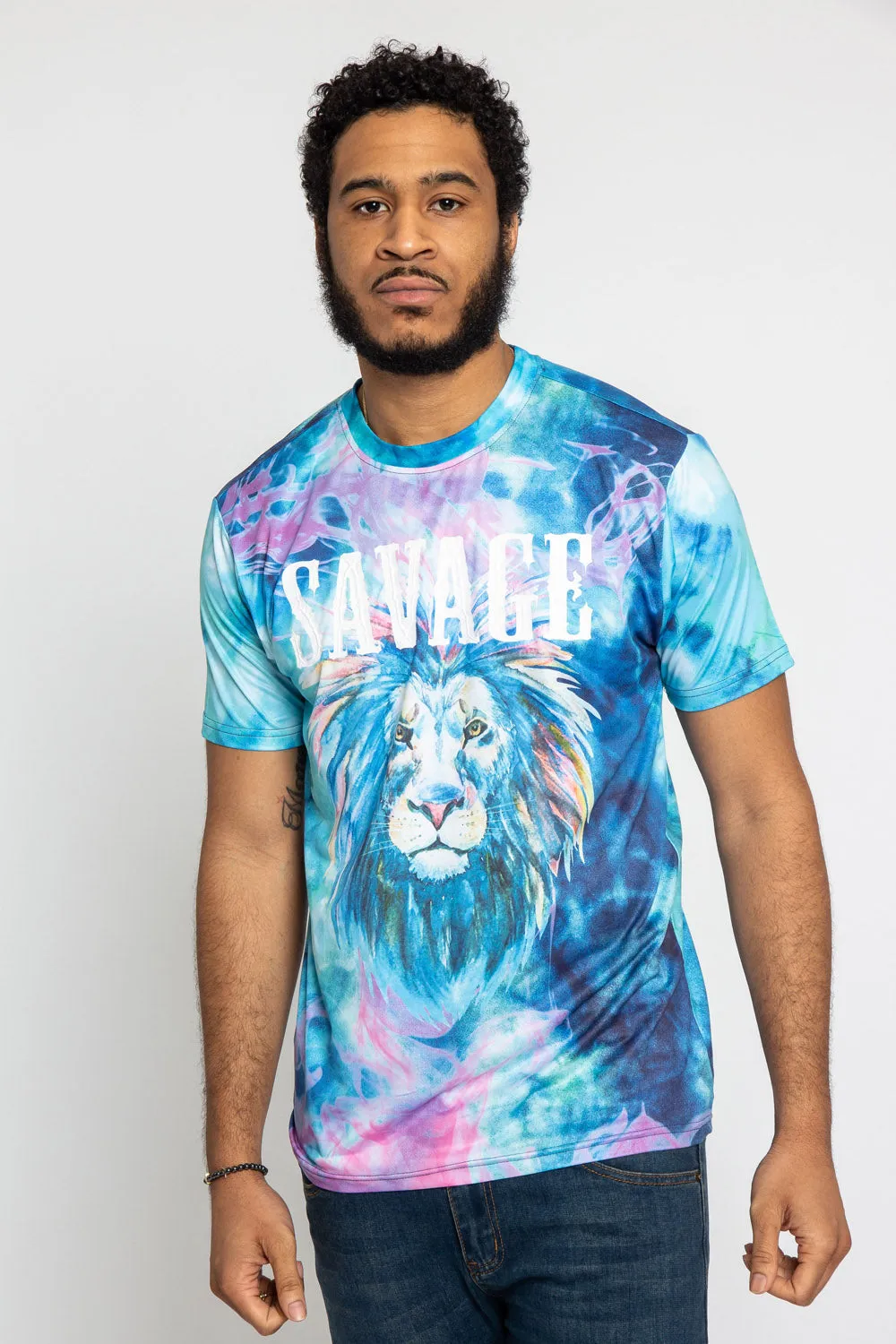 TearResistant ReflectiveAccents Tie Dye Savage T-Shirt