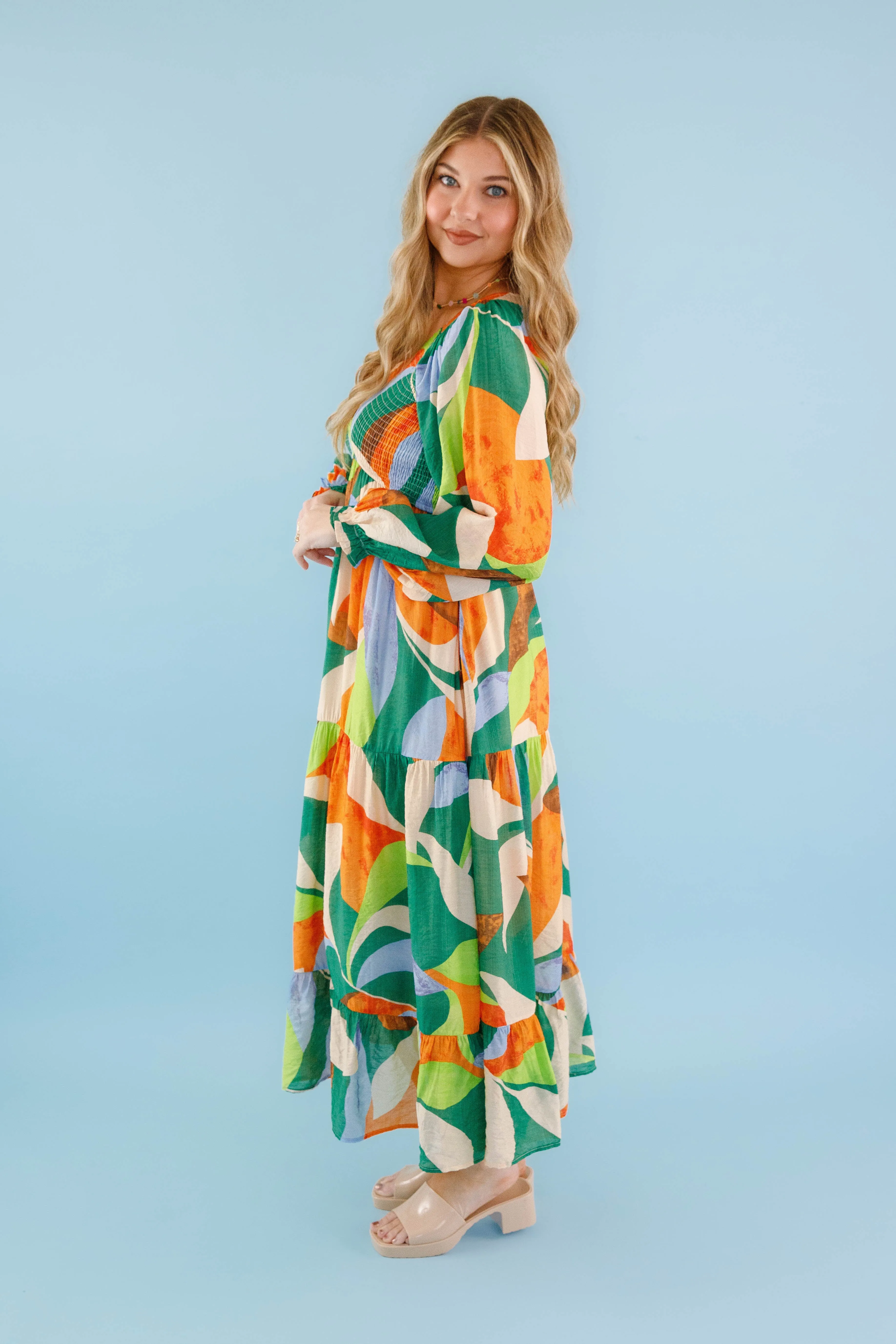 Fresh Tones Resort Outfit On Common Ground Maxi Dress