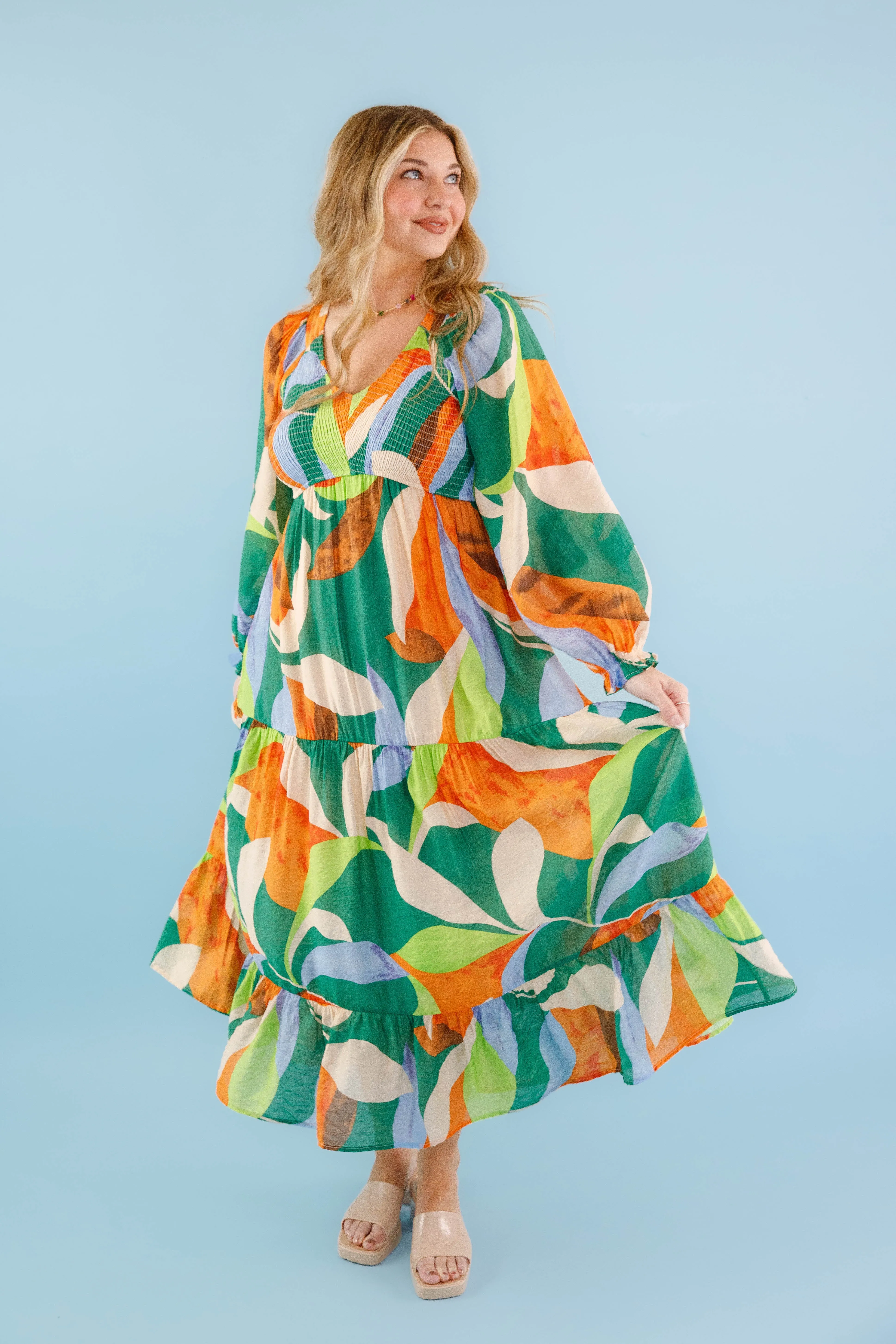 On Common Ground Maxi Dress Sweetheart Cut Layered Design