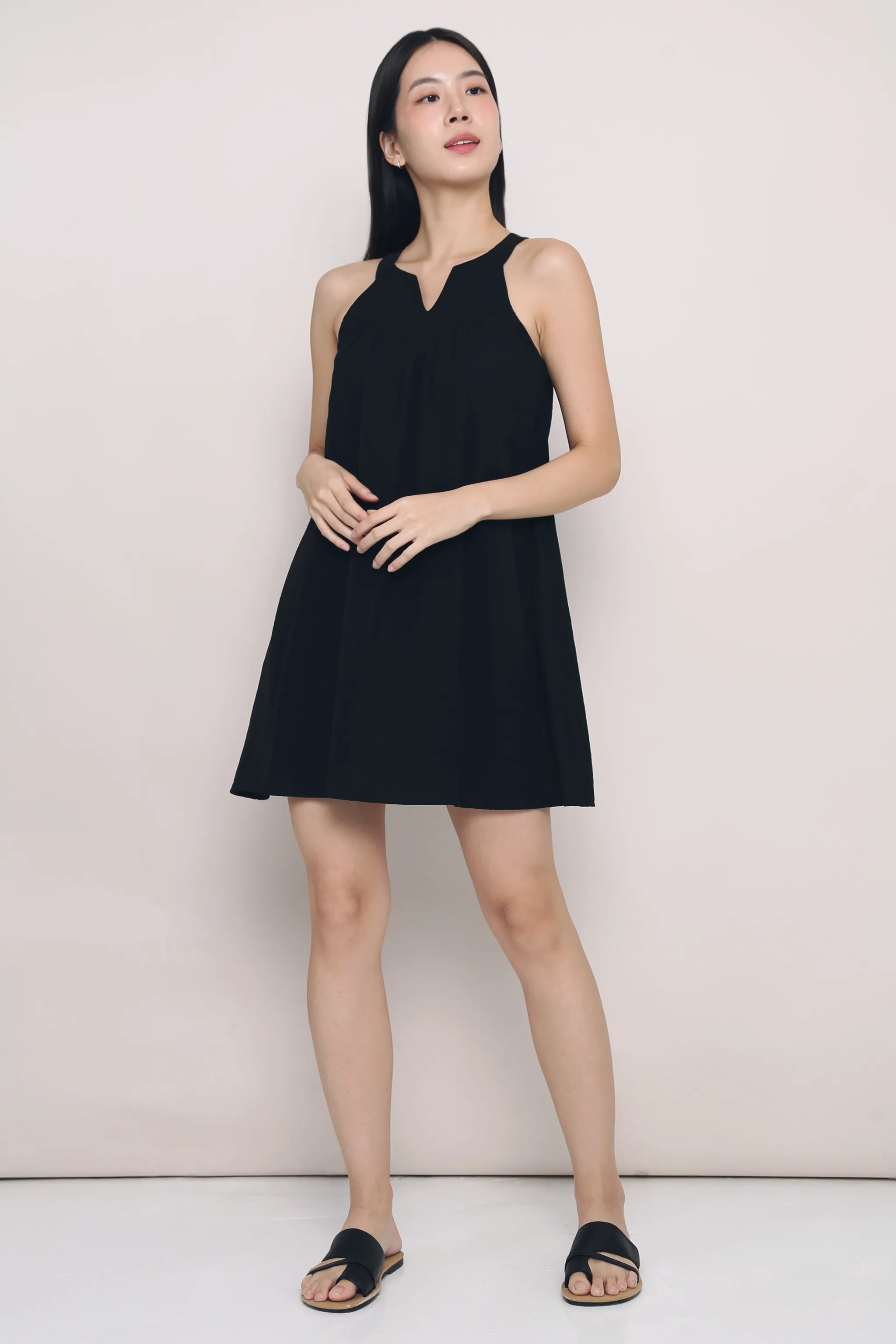 Stain-Guard-Finish Bold Design Zen Racerfront Dress Black