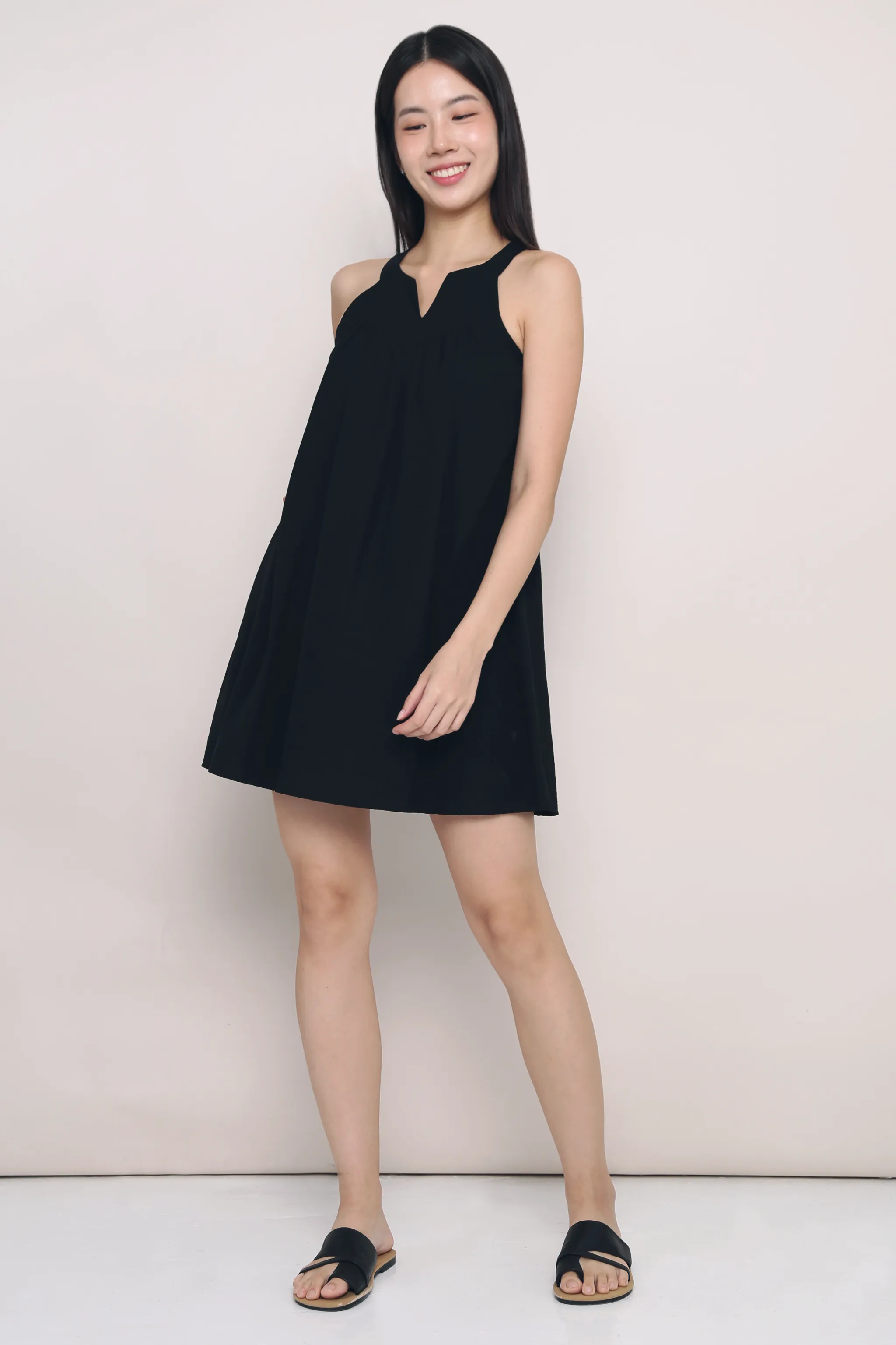 Zen Racerfront Dress Black Flare Breeze Sophisticated cocktail dress