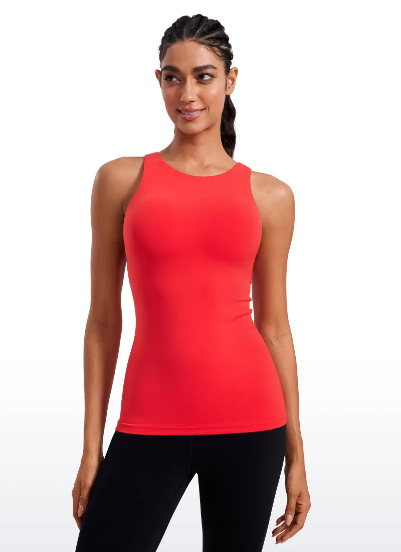 Butterluxe Hip Length Built-in Bra Tanks High Neck Amphibious