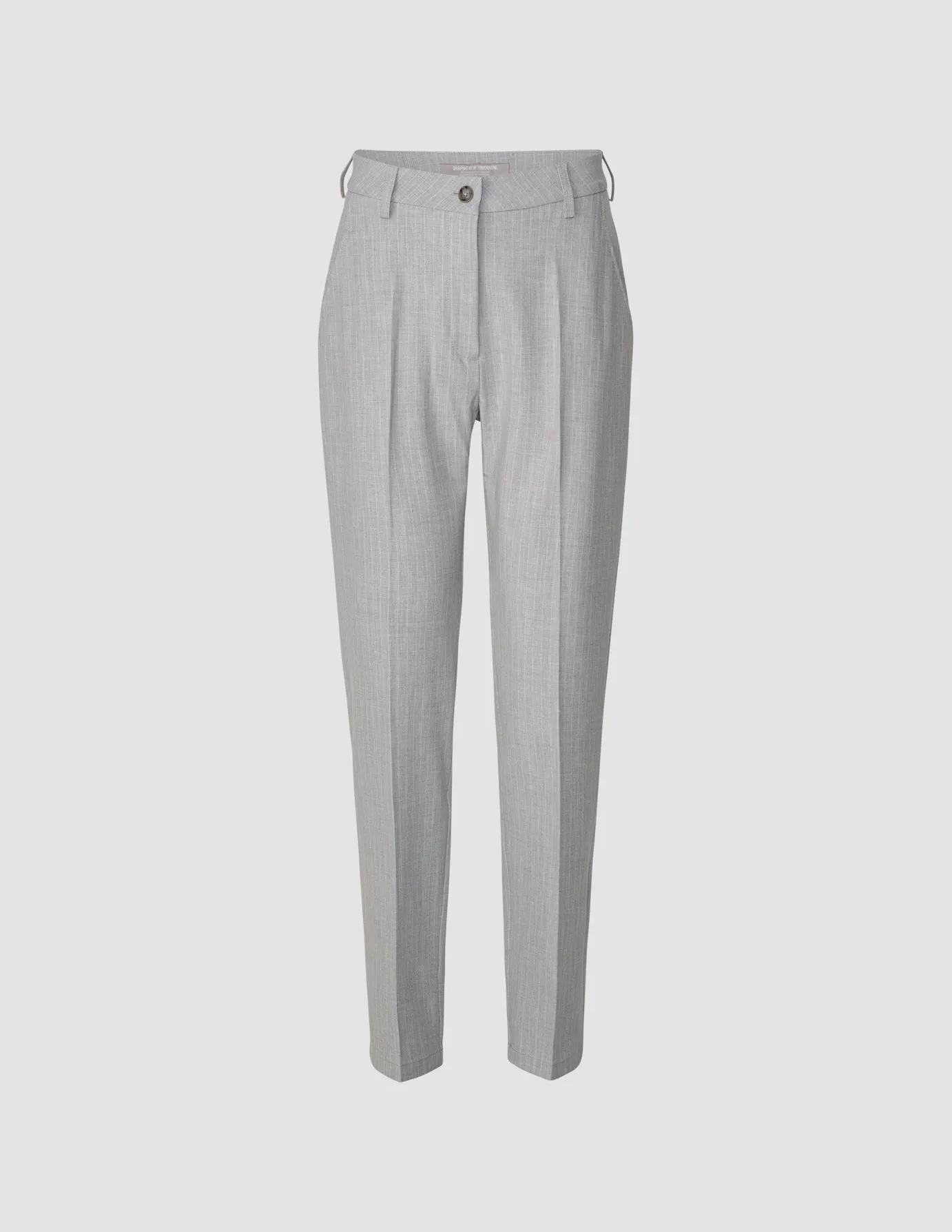 DurableBartack Essential Pants Tapered Light Grey Pinstriped