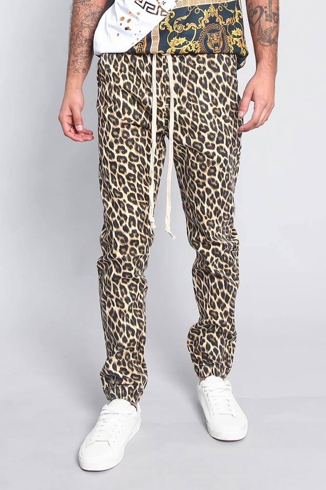Temperature Regulating Workout-ready Leopard Print Joggers
