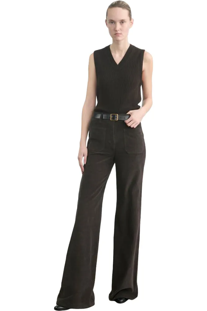 Nili Lotan Florence Pant in Chocolate Brown Stretchable Comfort Quick Wash